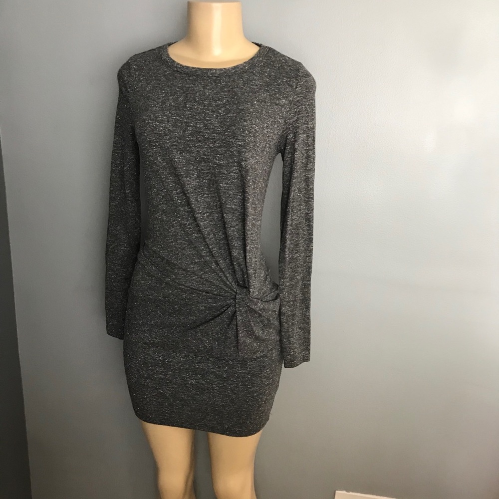 Twist charcoal long sleeve dress small